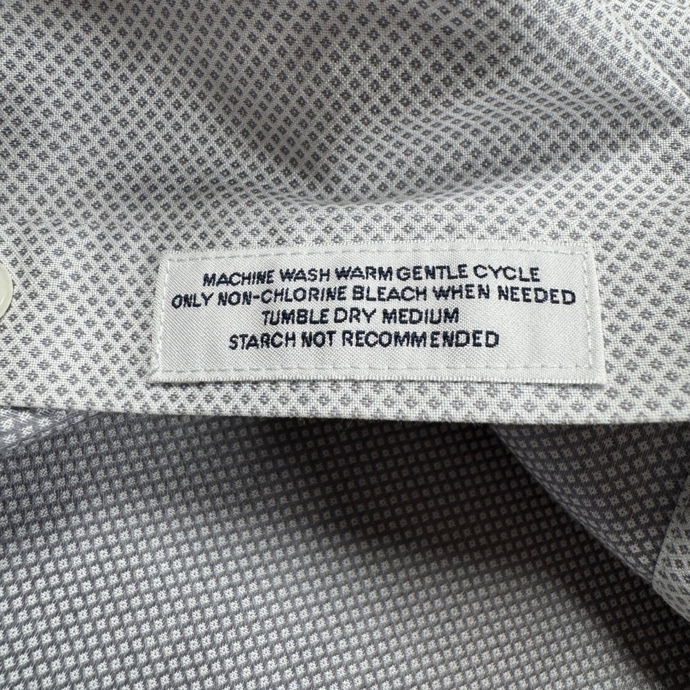 Cremieux Men's Dress Shirt 100% Pima Cotton‎ Non-Iron Grey Micro-Pattern 18 35 - Picture 6 of 6
